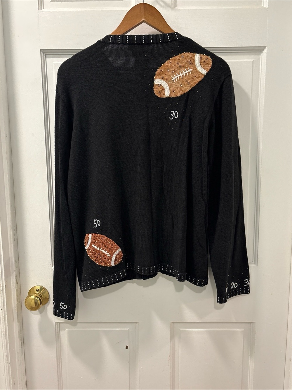 Berek Women’s Vintage Full Zip Sweater Size XL Beaded Football Gameday EUC - Picture 10 of 10